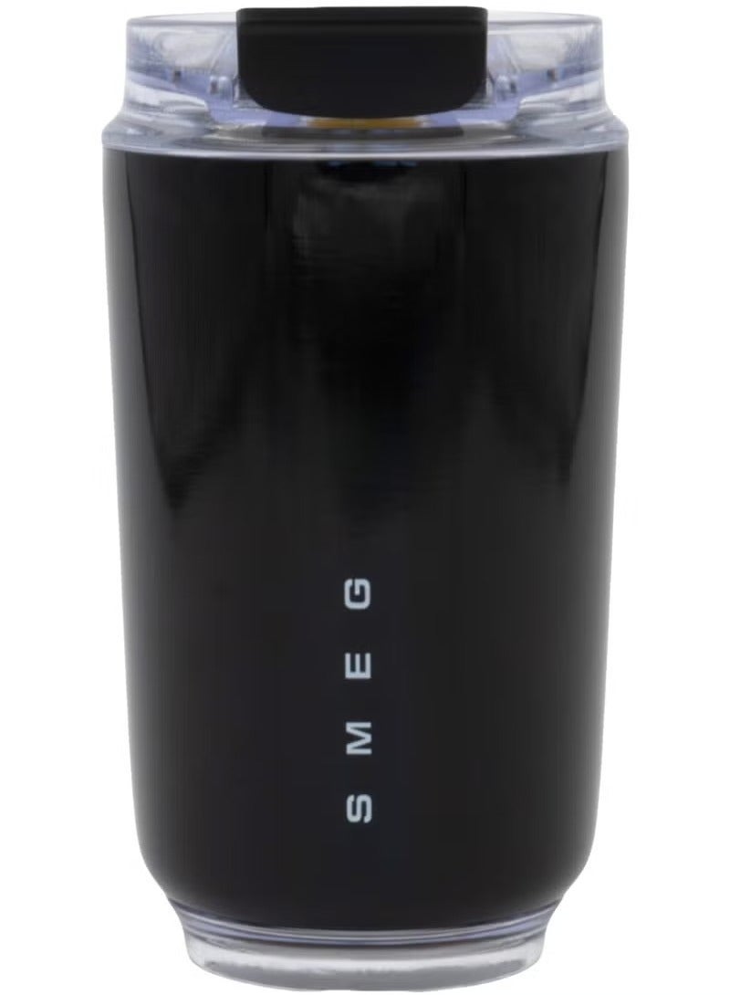 سميج كوب مشروبات سعة 300 مل، كوب سفر محمول للسيارة، مصنوع من الفولاذ المقاوم للصدأ، مقاوم للتسرب بتقنية التفريغ الهوائي، ترمس قهوة سعة 300 مل (أسود) - Image 1